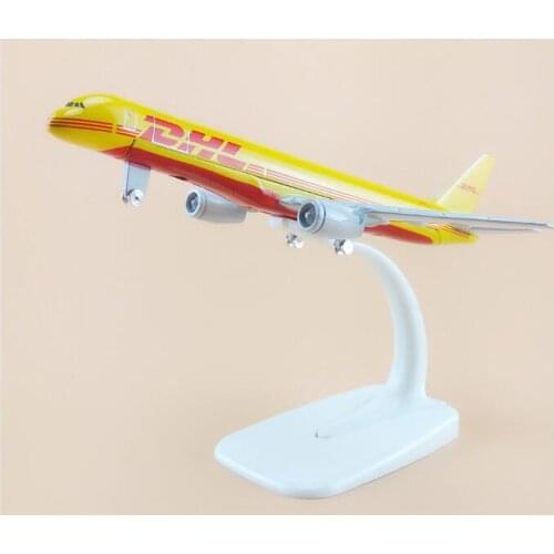 Hot sell plane model Boeing 757 DHL cargo aircraft B757 16cm Alloy simulation airplane model for kids toys Christmas gift