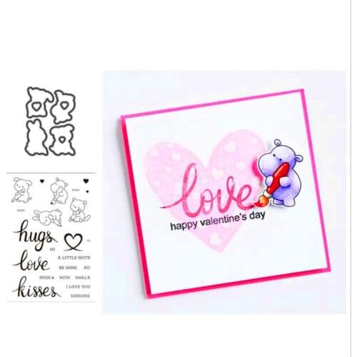 Metal Cutting Dies And Clear Stamp Stencil For DIY Scrapbooking Stencil Cut Cutter Card Embossing Silicone Clear Stamp