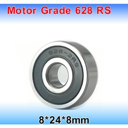 2pcs/lot 628RS Deep Groove Ball Miniature Mini Bearings Motor Grade 628RS 628-RS 8*24*8mm 8*24*8 628 2RS 52100 Chrome Steel
