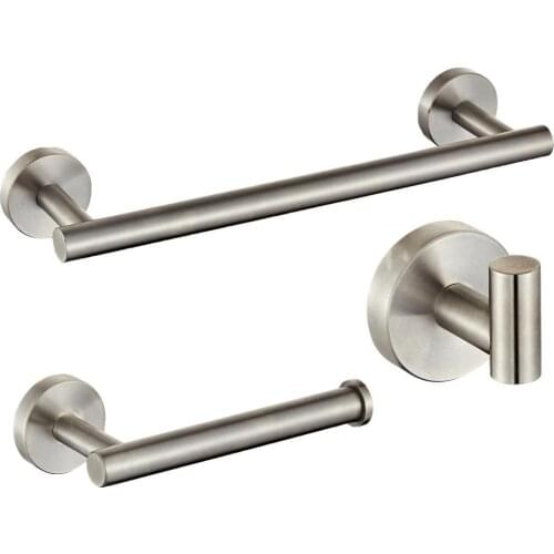 Stainless Steel Bathroom Hardware Set Mirror Chrome Polished Towel Rack Toilet Paper Holder Towel Bar Hook Bathroom Accessories