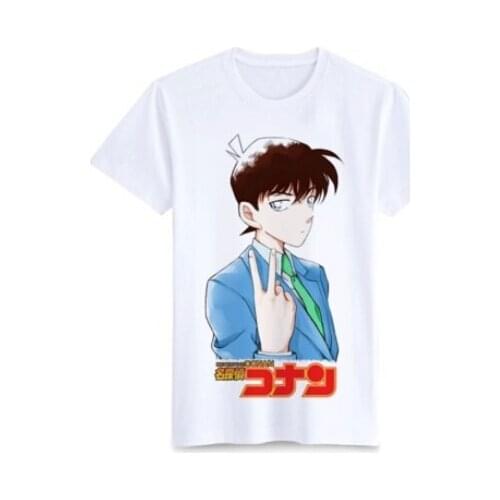 New Famous Anime Detective Conan T Shirts Men Short Sleeve Conan Anime T-shirt Cool Tops Tees