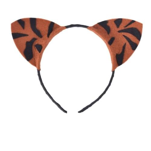 Tiger Costume Headband for Kids Baby Birthday Party Hair Accessories Boys Tiger Felt Ears Headbands Girls Halloween Costume