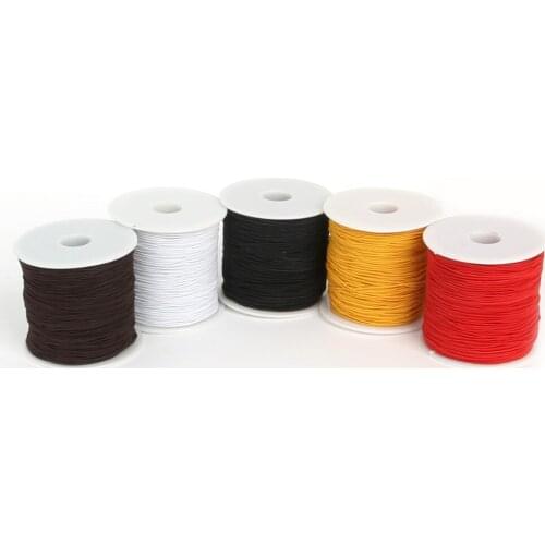Most Popular 1.2MM 50M/Roll Elastic Beading Round Cord Nylon Outside Rubber Inside For DIY Jewelry Bracelet Necklace Making