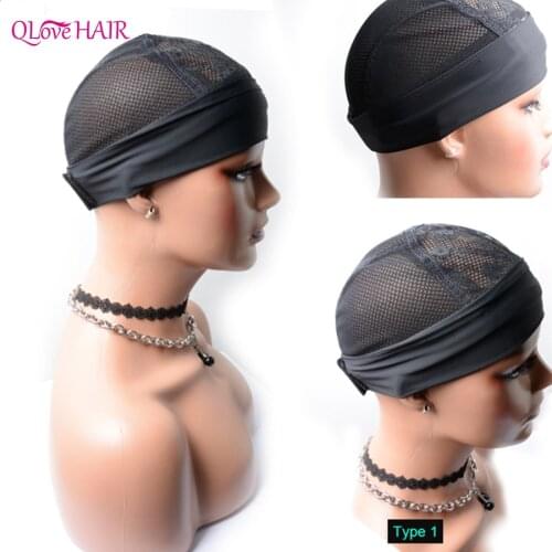 3 Types elastic Headband Wig Cap For Making Wigs Mesh Dome Breathable Hairnets Wig Accessories Tools Lace Wig Cap Factory Sales