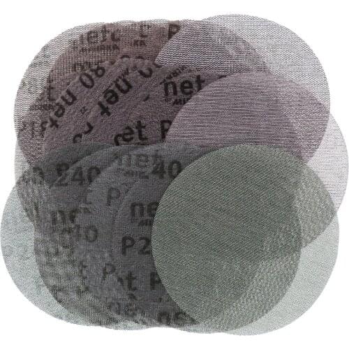 30Pcs/box 3 Inch 75mm Sandpaper Auto Net Mesh Sanding Discs Dust Free Anti-blocking 80-320 Grits Dry Removal Finish Sanding