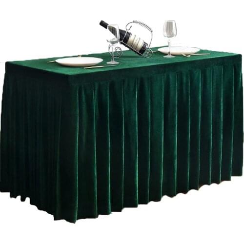 Conference Tablecloth Velvet Table Skirting Desk Skirting Cover 60Wx160Lx75H Cm