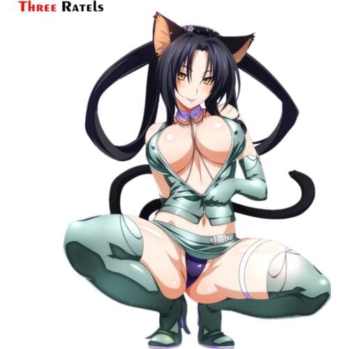 Three Ratels FC327 High School DxD Kuroka Cute Cartoon 3D Stickers For Car Road Bike Stickers Decal