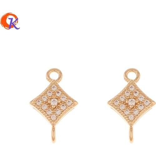 Cordial Design 50Pcs 8*13MM Jewelry Accessories/DIY Making/Squure Shape/Hand Made/CZ Connectors For Bracelet/Earring Findings