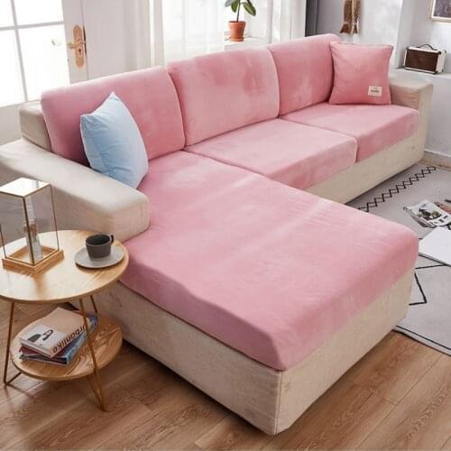 Sofa Seat Cushion Cover Stretch Sofa Seat Covers L-shaped Sectional Slipcovers Solid Color Armchairs Couch Protector Seat Case