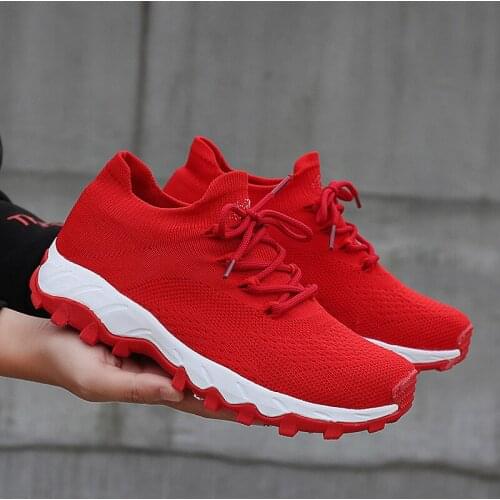 High Quality Women Sport Shoes Breathable Sock Sneakers Female Trainers Mesh Surface Shoes Large Size 35-42