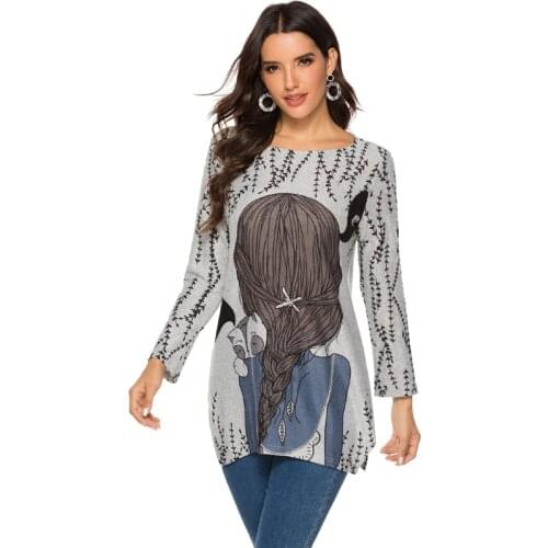 Womens Sweater Slim Autumn Winter O-Neck Long Sleeve Cartoon Women Sweaters For Women Long Sweaters And Pullovers Knitted