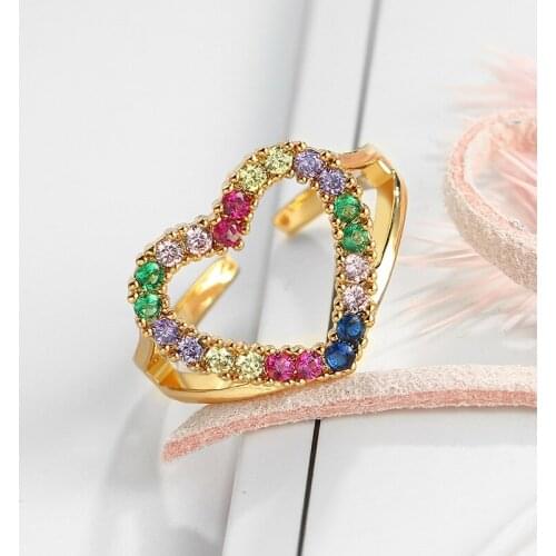 2019 New Best Women Bijoux 3 Colors Finger Ring Woman Originality Multicolor Crystal Winding Heart-shaped Ring Female Jewelry