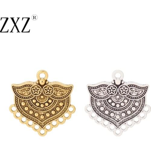 ZXZ 20pcs Tibetan Silver/Gold Tone Boho Earring Chandelier Connectors Charms Pendants DIY Jewelry Making Findings