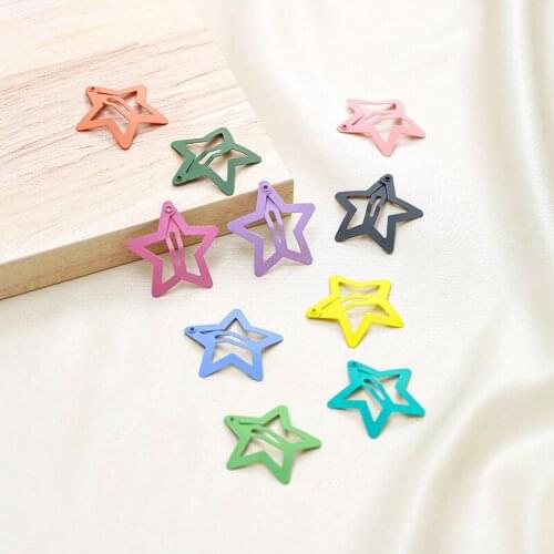 10/20/30Pcs Candy Color BB Hair Clips Frosted Baking Paint Star Hairpins For Girls Snap Barrettes Fashion Hair Accessories