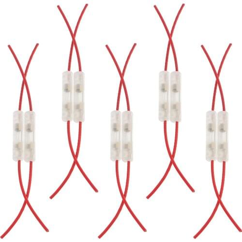 10pcs 15A Inline Glass Fuse Holder Box Wire Cable For Car Truck Motorcycle