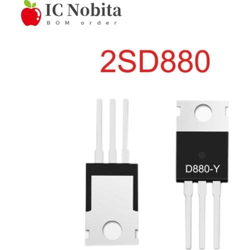 10PCS 2SD880-Y D880-Y TO-220 Transistor 60V 3A 40W NPN Silicon Power Transistors Audio Power Amplifier Switch IC New