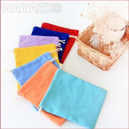 100pcs/lot) Black canvas cotton drawstring string gift bags wholesale