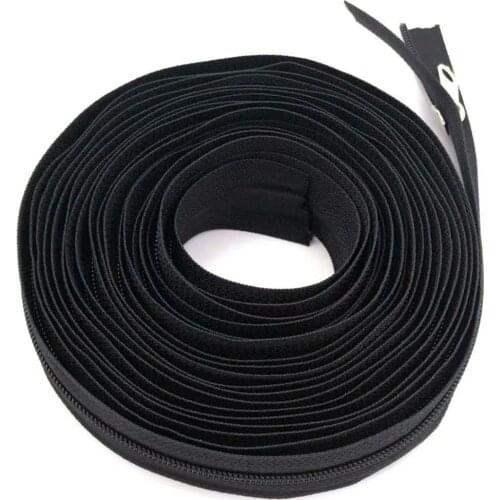3 Meters 3# Nylon Coil Zippers Bulk with 5pcs Zipper Slider - for costume design, clothing, other handicraft