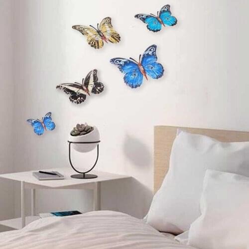 4 PCS Metal Butterfly Wall Hanging Decor Home Bedroom Sculpture TV Background with Hook Indoor Outdoor Office Wall Art