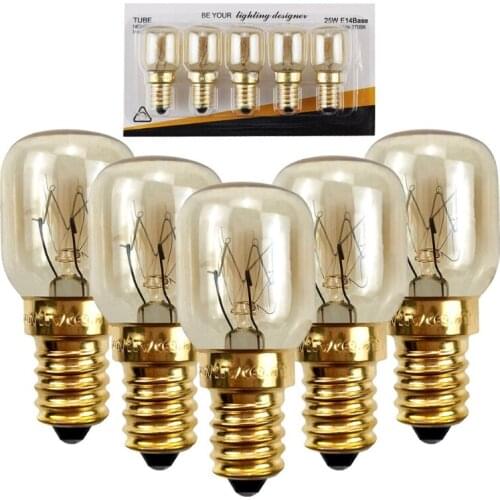 5pcs 220V E14 300 Degree High Temperature Resistant Microwave Oven Bulb Cooker Lamp Lighting Bulb 15/25W