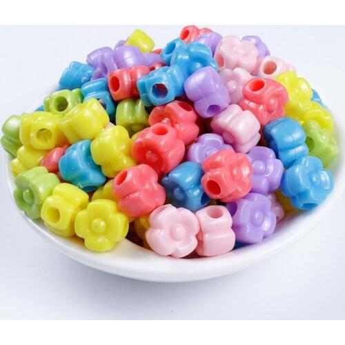 50/100Pcs Choose Color Acrylic Flower Spacer Beads Fit Jewelry Handmade DIY Accessories Beads For Jewelry Bracelets Necklace
