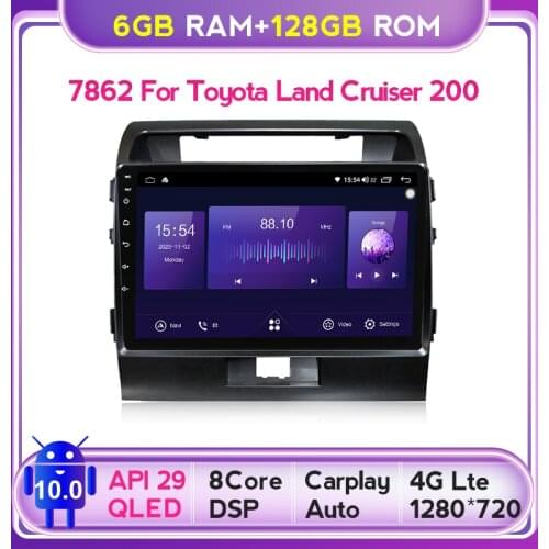 6G+128G QLED Android 10 Car radio GPS Navigation FOR Toyota Land Cruiser 11 200 2007-2015 LC200 k3 k5 Car audio autoradio GPS BT