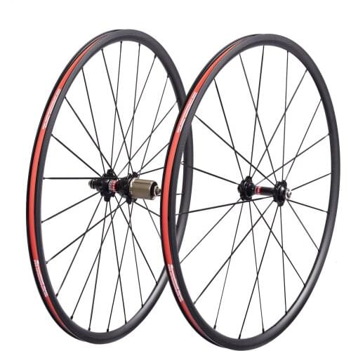 700C 24mm Carbon Clincher Tubular Road Bike Bicycle Wheels Super Light Carbon Wheel Racing Wheelset with A271SBF372SB 20/24H Hub