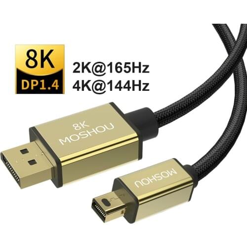 DisplayPort 1.4 Cable 8K 4K HDR 165Hz 60Hz Display Port Adapter For Video PC Laptop TV DP 1.4 1.2 Display Port 1.2 Cable
