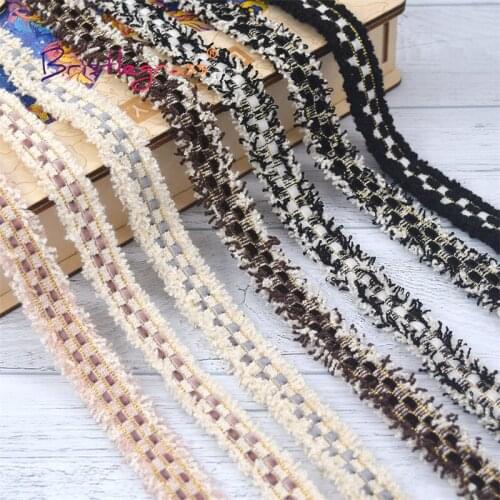BRISTLEGRASS 1 Yard 5/8" 15mm Glitter Velvet Braided Crochet Lace Trims Macrame Tassel Ribbon Fabric Pillow Costume Sewing Craft
