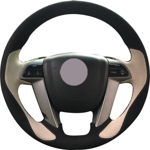 Black Suede Beige Leather Car Steering Wheel Cover for Honda Accord 8 2008-2013 Odyssey 2011-2014 Pilot 2012-2015
