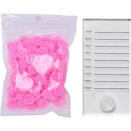 100pcs/bag Pink Eyelash Glue Holder Eyelash Extension Glue Gasket Adhesive Glue Pallet Drop Glue Delay Cup