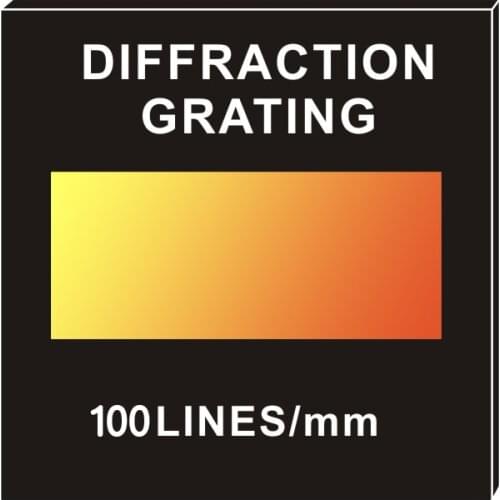 Holographic reflection spectroscopic grating 100 lines 1mm teaching demonstration physical optics spectrum diffraction grating