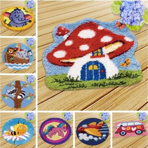Knooppakket Klink Haak Kussen Bloem Latch Hook Kits Diy Fashion Quality Lovely Needlework Mat Sofa Shape Cushions Do It Yourself