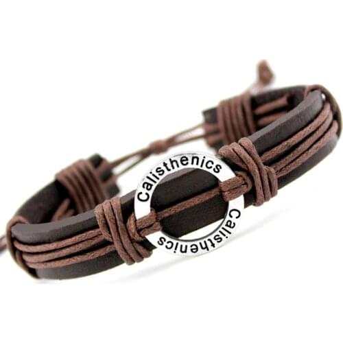 Calisthenics Gymnastics Football Volleyball Field Ice Hockey Golf Basketball Swim Charm Leather Bracelets Women Men Jewelry Gift