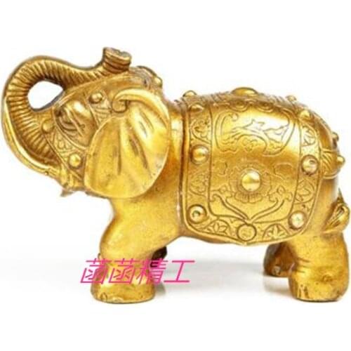 Copper copper elephant auspicious water absorbing property of absorbing feng shui ornaments evil red copper elephantroom Art