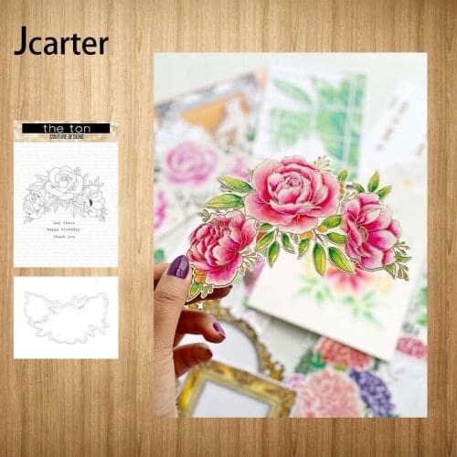 New Design Flowers Leaves Branches Metal Cutting Dies and Clear Stamps Craft Stencil Scrapbook Album Paper Make Template Decor
