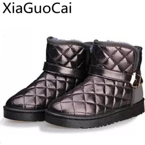 Fashion Breathable High Top Women Ankle Boots Waterproof Male Winter Snow Boots Buckle Strap Snow Boots
