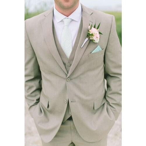 Two Buttons Men Suits Slim Fit Notch Lapel Groomsmen Groom Men Wedding Suits Classic Style Men Tuxedos (jacket+pant+vest)
