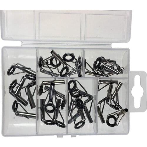 30Pcs Fishing Rod Tips Repair Kit 3.0-4.5Mm Ceramic Ring Diy Eye Set Saltwater Freshwater Rod Rebuilding Sea Spinning Casting