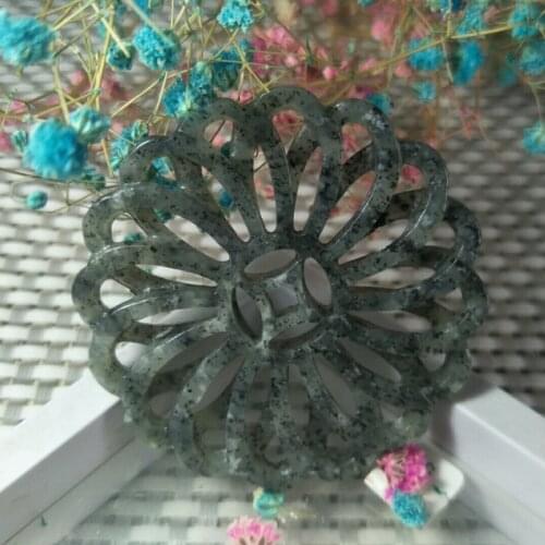 Natural Hetian Jade Blue and White Double Sided Carving Jade Pendant Jewelery Lucky Safety Amulet Fine Jewelery Jade Pendant