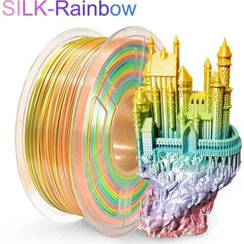 Enotepad 1.75MM PLA SILK Rainbow 3D Printer Filament Tangle Free 100% No Bubble With Vacuum bag packing Tolerance +/-0.02mm
