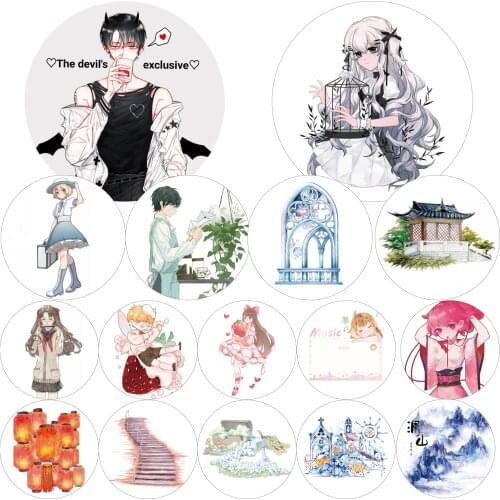 Charming Scenery Fairy Girls Special Oil Washi Tapes Bullet Journal Masking Tape Adhesive Tape DIY Scrapbooking Washi Sticker