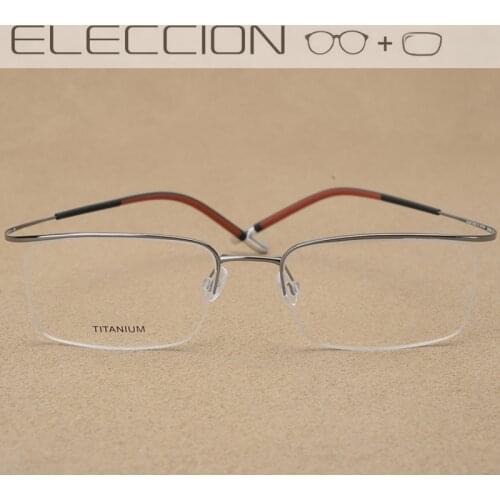 Pure Titanium Frame Glasses with Prescription Men Women Optical Rimless Hyperopia Myopia Eyeglasses for Sight Progressive