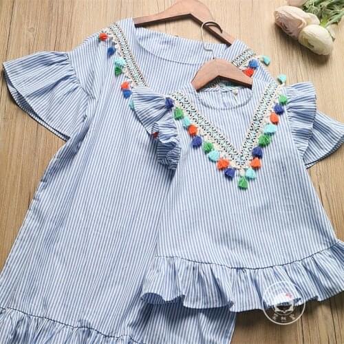 Matching Mother Mum and Daughter Clothes Mother and Daughter Evening Dress Outfits Mama Baby Shirts Best Friends Ruffles Blouse