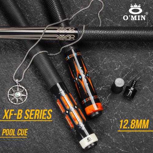 OMIN XF-B Pool Cue Stick 12.8mm Tip Premium Leather Grip Carbon Tube Inside Radial Joint Adjustable Weight System Kit Billiard