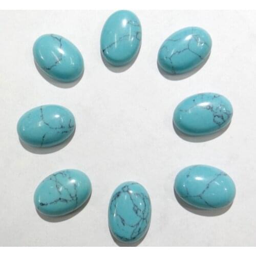 Wholesale 10x14mm 30pcs/lot natural stone turquoises Oval cabochon beads for Jewelry& making Necklace pendant Ring Accessories