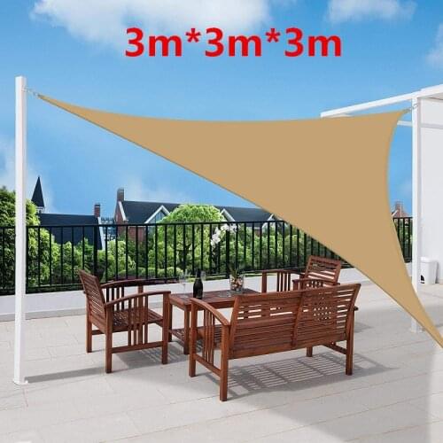 3x3x3m Heavy Waterproof Shade Sail Sun Canopy Cover Trilateral/Triangle Garden Yard Awnings Car Sunshade Anti-UV Cloth Summer