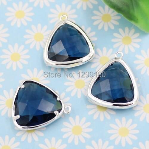 10pcs/lot Copper Pendants with Zircon Stone Crystal Charm for DIY Jewelry Making Bracelet Earring Finding 15x17mm K03021