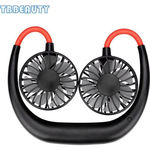 Hand-Free Sports Neck Fan Mini Portable USB Rechargeable Hanging Fan Air Cooler Cute Ventilador Fan 2000mAh for Traveling Park