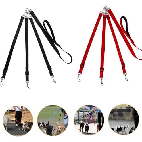 Good Quality Home Pet Belt 3 In 1 Dog Leashes For Multiple Dogs Adjustable Detachable Nylon Dog Leash With Padded Handle